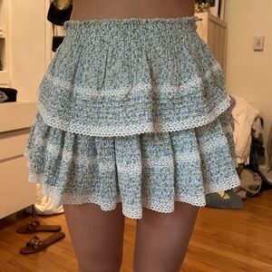 Aerie lace and floral mini skirt